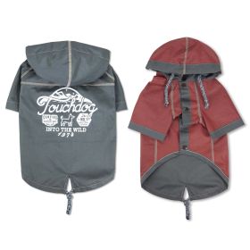 'Cloudburst' Waterproof Reversible Dog Raincoat (Color: Grey, Size: Small)