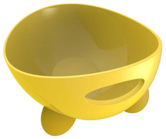 'Modero' Dishwasher Safe Tilted Dog Bowl (Color: Yellow)