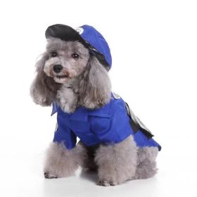 'Pawlice Pawtrol' Police Dog Uniform (Color: Blue, Size: Small)