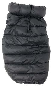 'Pursuit' Quilted Ultra-Plush Thermal Dog Jacket (Color: Black, Size: Large)
