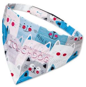 'Head-Popper' Designer Velcro Dog Bandana (Color: Blue / White, Size: Small)