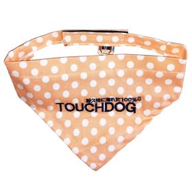 'Bad-to-the-Bone' Polka Patterned Velcro Bandana (Color: Orange, Size: Small)
