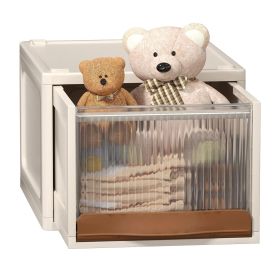 16.5L Stackable Bin Drawer Two Ways Opening Storage Box (Color: White)