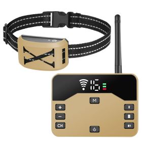 Wireless Electric Dog Fence Containment System Electric Training Collar (Color: gold, Type: Fence with 1 collar)