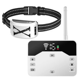 Wireless Electric Dog Fence Containment System Electric Training Collar (Color: White, Type: Fence with 1 collar)