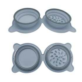 Dog Folding Silicone Bowl (Color: gray)