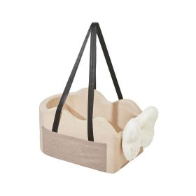 Dog Booster Car Seat for Small Dog (Color: Light Brown, Type: Pet Supplies)