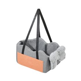 Dog Booster Car Seat for Small Dog (Color: Dark Grey, Type: Pet Supplies)