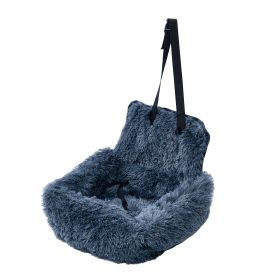 Dog Booster Car Seat W/ Seatbelt, Washable & Comfy Travel Bed (Color: DarkGrey, Size: L)