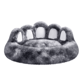 Cute Dog Bed Bear Paw Shape (Color: Tie-dye dark gray, Size: XS-50cm/20inch)