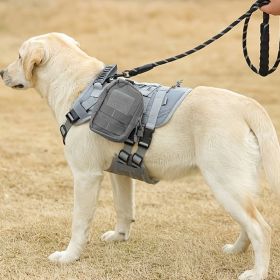 Universal Outdoor Dog Harness W/ Leash & Snap Shackle Hitched Loop (Color: Matcha Color, Size: L)