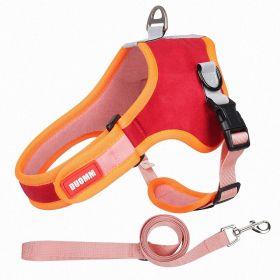 Suede Dog Chest Strap Saddle Vest Style Reflective Strap (Specification (L * W): M, Colour: red)
