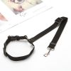 Solid Color 2 In 1 Car Seat Belt Leash Backseat Belt Adjustable For Dog