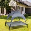Portable Elevated Outdoor Dog Bed w/ Removable Canopy Shade