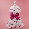 Dog Dress; W/ Bow Floral Pattern; For Small & Medium Dogs