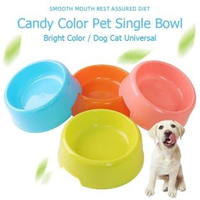 Quality Solid Color Lightweight Plastic Single Dog Bowl (Color: Yellow, Size: M)